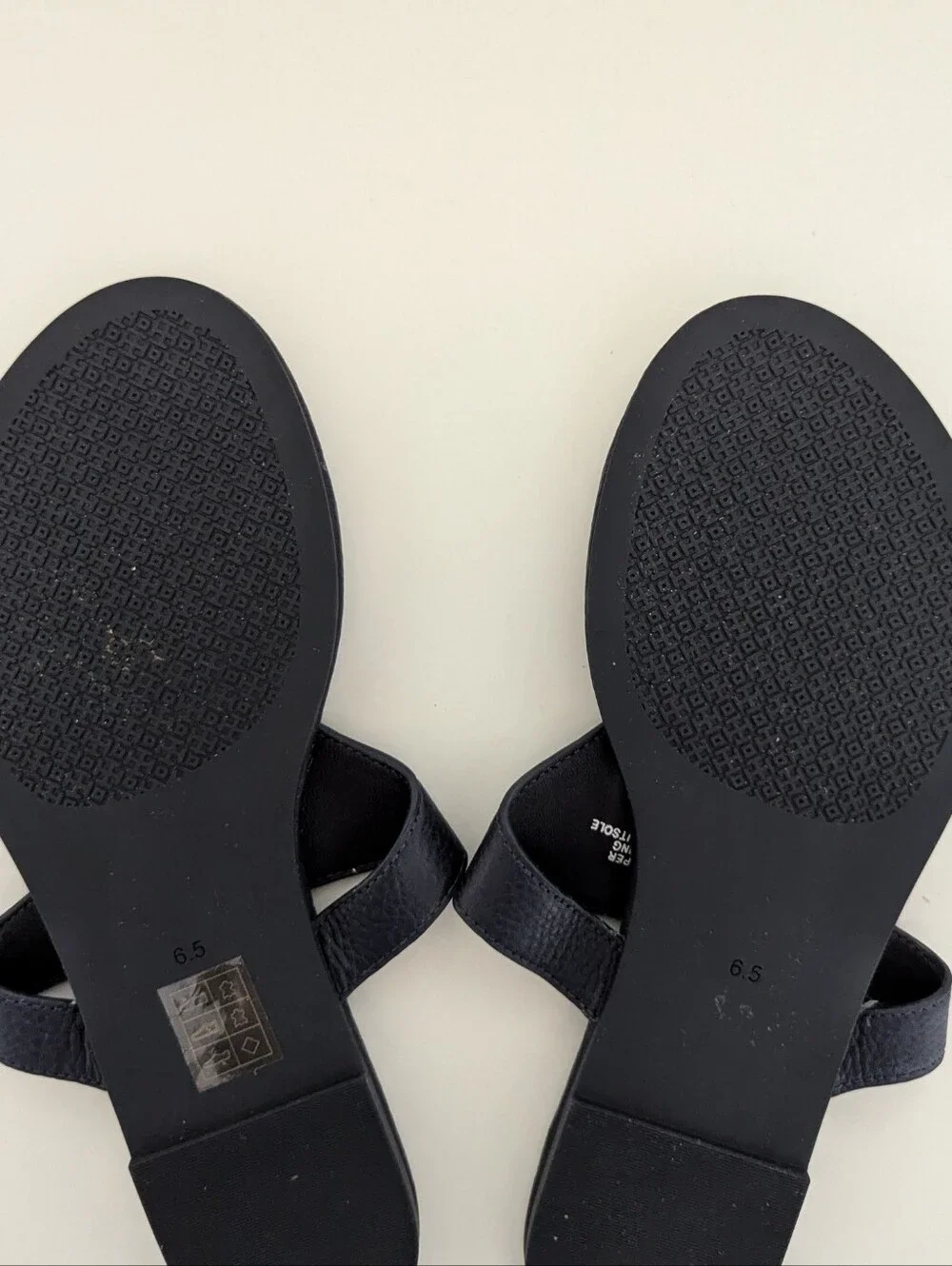 EUC! Tory Burch Jolie Flat Thong Sandal In Navy Blue Size 6.5
